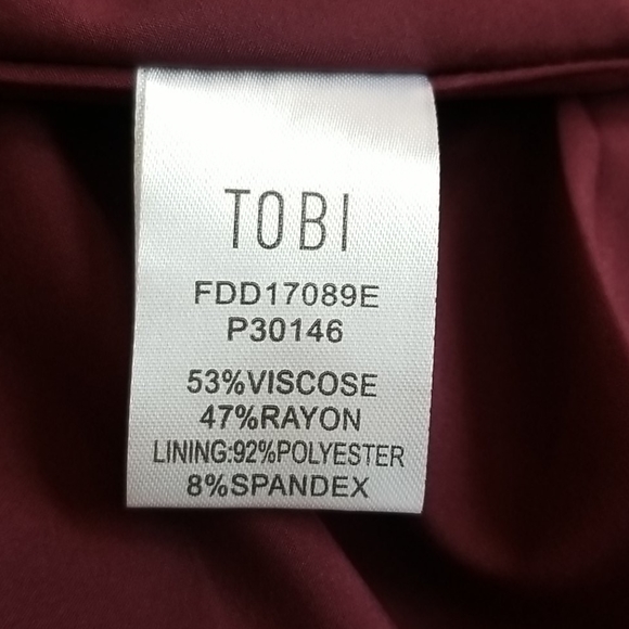 NWT TOBI Burgundy Backless Dress, Size XS - Picture 10 of 10